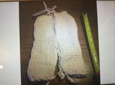 Vintage Hand Knitted Doll Trousers Breeches Transform To Dish Cloths & Poem Note