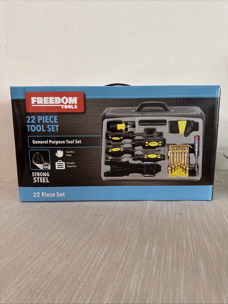 Freedom Tools 22-Piece General Purpose Tool Set Durable Organizer