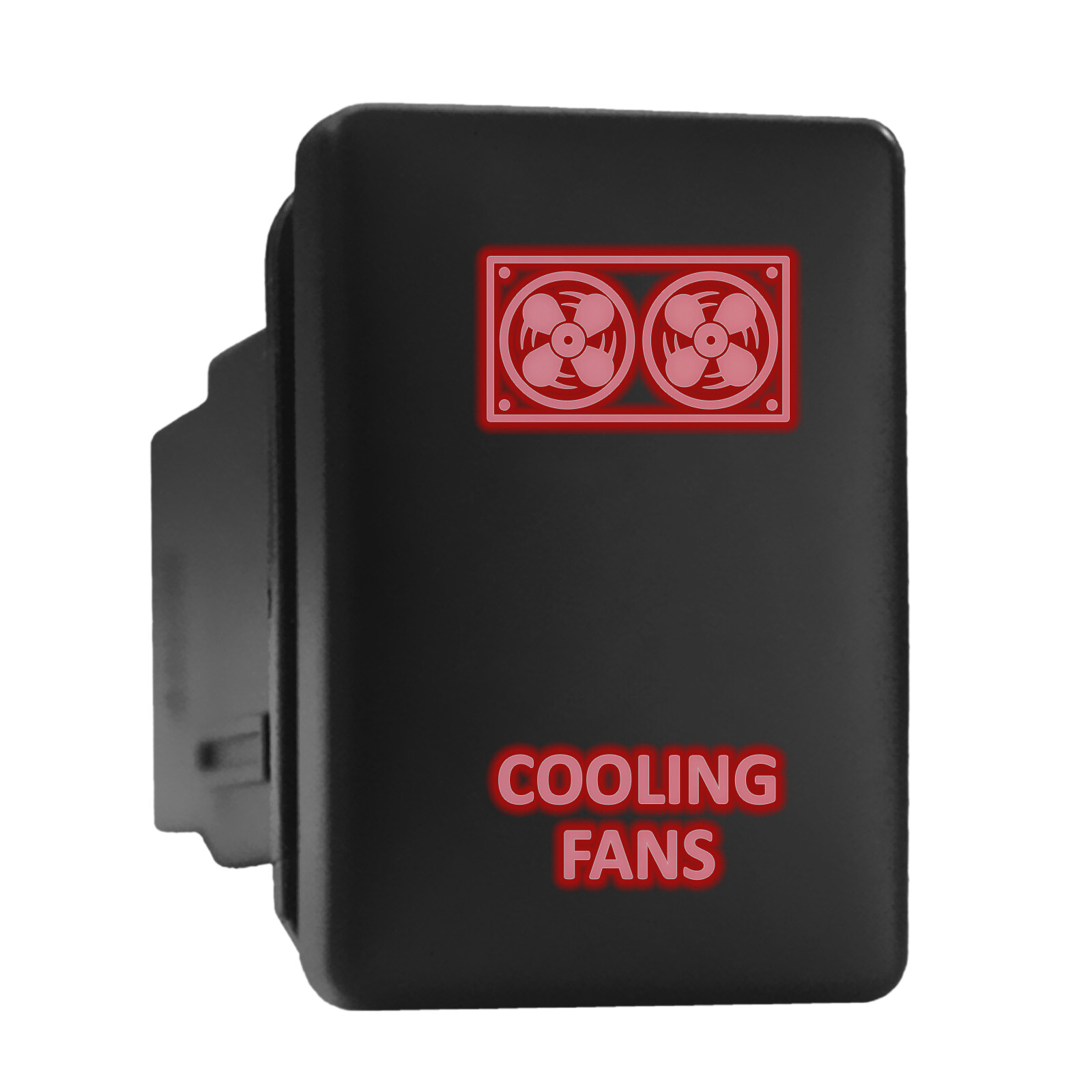 Red Backlit Cooling Fan Push Switch 1.28x0.87