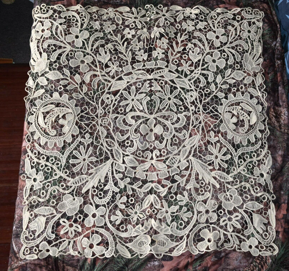 Handmade Irish lace Beige FINE IRISH CROCHET 36