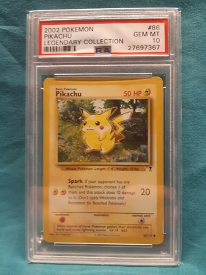 GEM MINT! 2002 POKEMON PIKACHU 86/110 LEGENDARY COLLECTION PSA 10