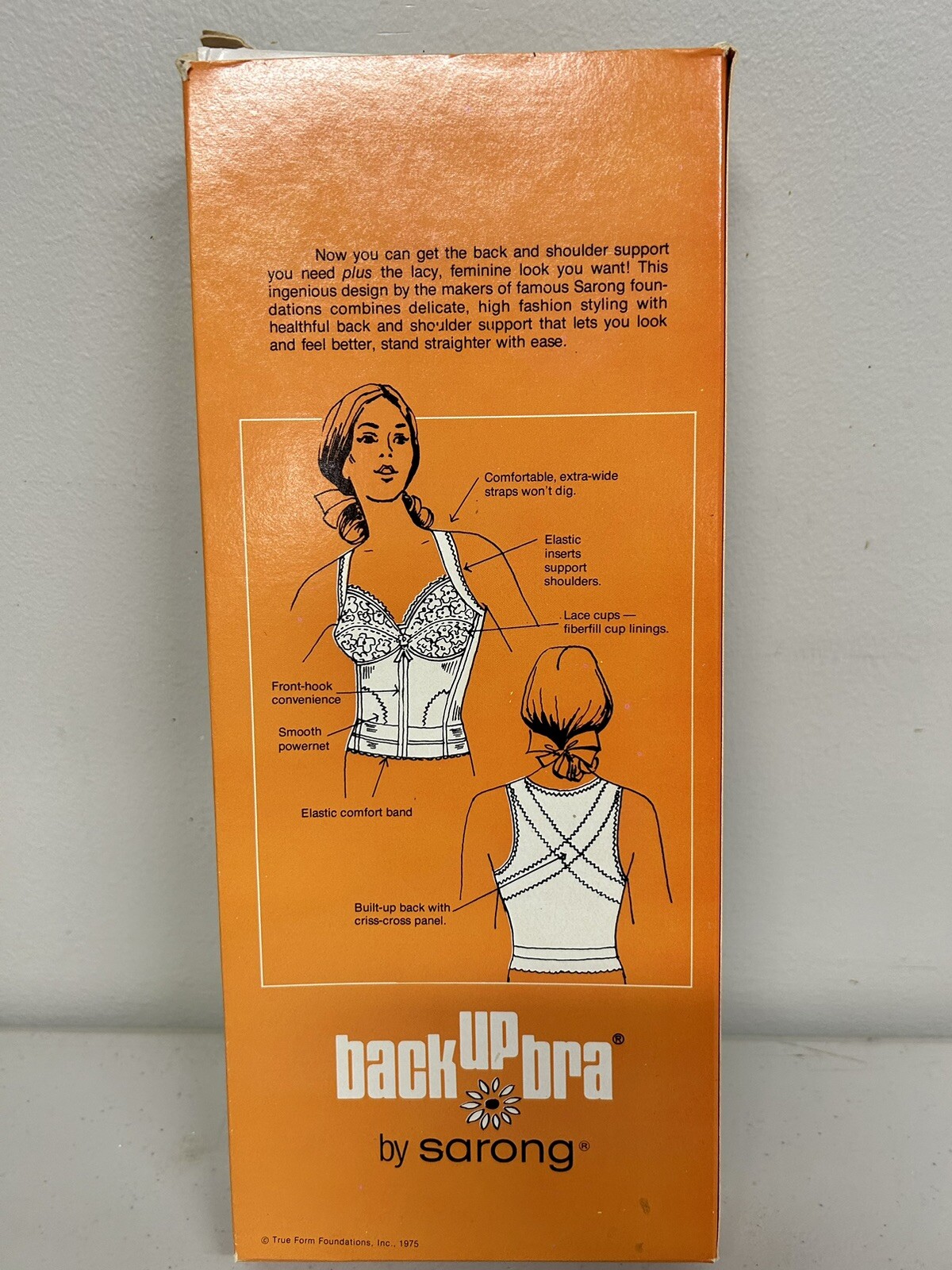 Sarong BACK UP BRA Girdle Corset Vintage 1975 Size 36C NWT + Extra Box