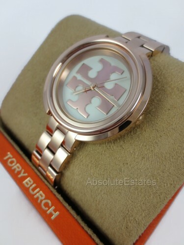 NEW Tory Burch Rose Rose Gold Miller Ladies Watch TBW6210 Logo NIB 