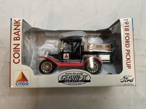 Citgo 1:24 Gearbox 1918 Ford Model T Runabout Pickup Truck Coin Bank New in Box - Picture 1 of 9
