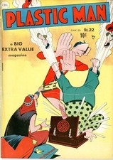 Plastic Man  22  FINE July 1950  Can Ed. Printer's crease across middle