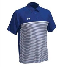 Under Armour UA Mens Royal Blue Stripe Mix-Up Polo Shirt 65, Sz XXL, NWT 