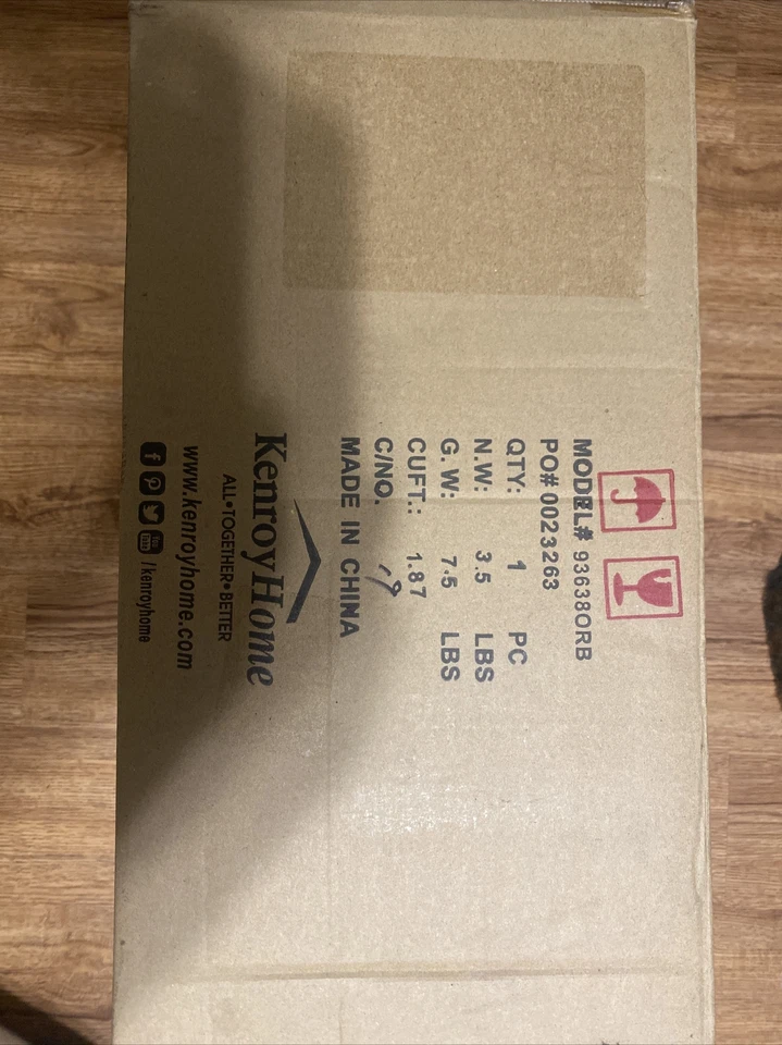 Colgante Kenroy Home Rutherford 3 luces con tono topo bronce nuevo en caja venta al por menor $200 Foto 4 de 4