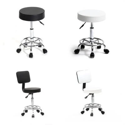 FCH Round Salon Stool Barber SPA Beauty Tattoo Swivel Chair Hydraulic Black White