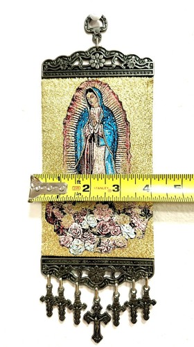 Nuestra Señora de Guadalupe - Icono Cristiano Dorado - Tapiz Colgante Virgen Bendita Regalo - Imagen 11 de 12