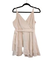 Altar'd State white belted adjustable spaghetti strap romper size medium