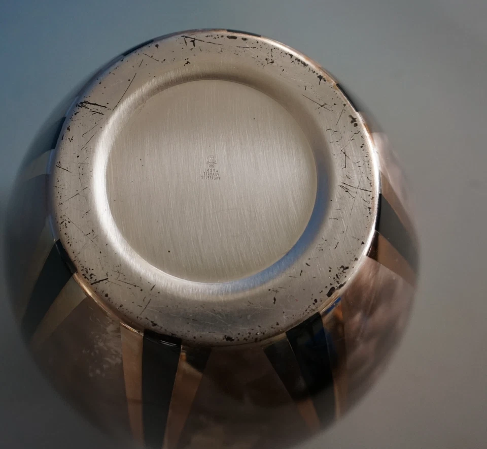 WMF Ikora Metall Vase Blumenvase Tischvase Strahlen Dekor Bauhaus Ära  (F023-038 - Bild 4 von 4