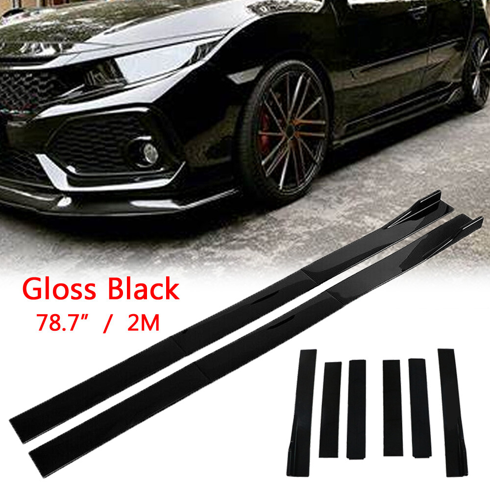 KUAFU Side Skirts Extension – Fits 2006-2011 Honda Civic 4-Door Sedan, Black Plastic Rocker Panel Moldings With Hardware KUAFU Side Skirts Extension – Fits 2006-2011 Honda Civic 4-Door Sedan, Black Plastic Rocker Panel Moldings With Hardware