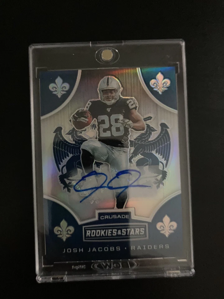 Josh Jacobs 2019 Rookie Autograph Panini Crusade Rookies & Stars 01/25 Raiders - Image 4 of 4