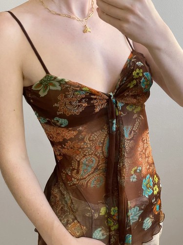 Fashion Retro Prints Indie Folk Style Women V-Neck Camisole Tops Sleeveless - Picture 16 of 23