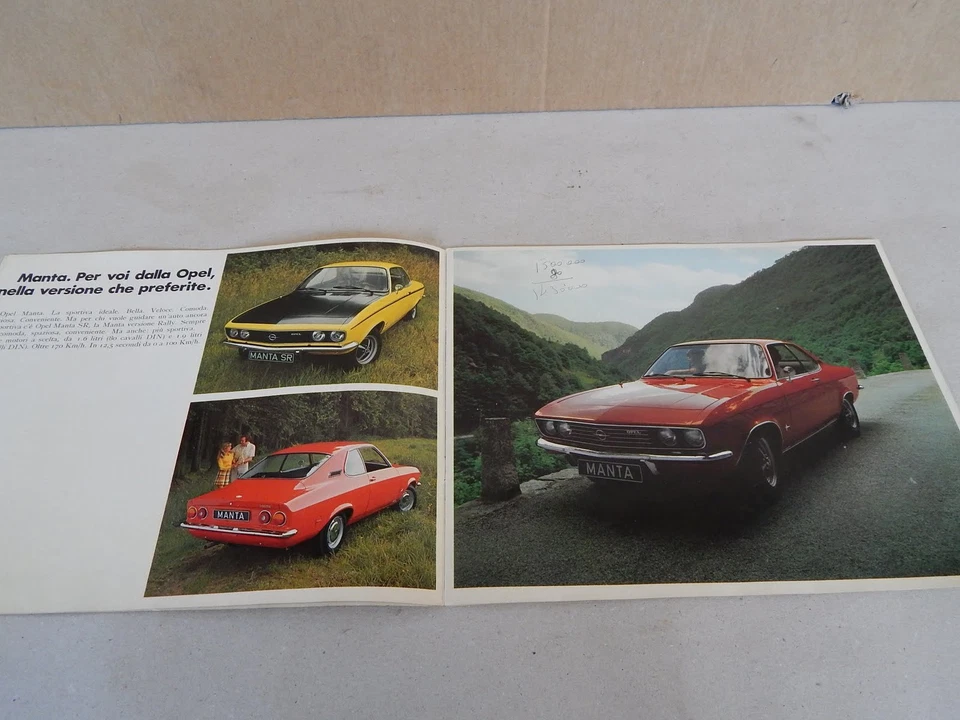 DEPLIANT ORIGINALE OPEL MANTA S SR + ALLEGATO ITALIANO PROSPEKT BROCHURE PROMO - Immagine 4 di 4