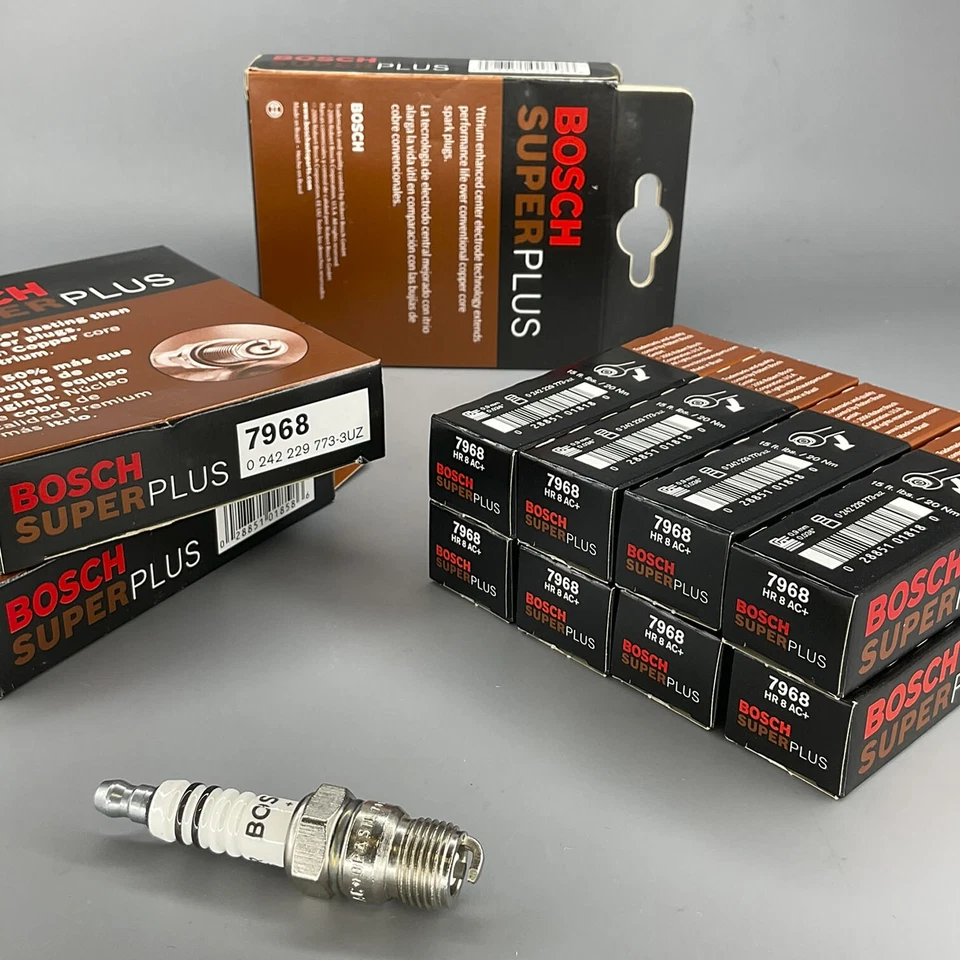 Bujía BOSCH Super Plus 7968 8 piezas para GMC Jimmy G35 K25 Pontiac Ventura Foto 2 de 4