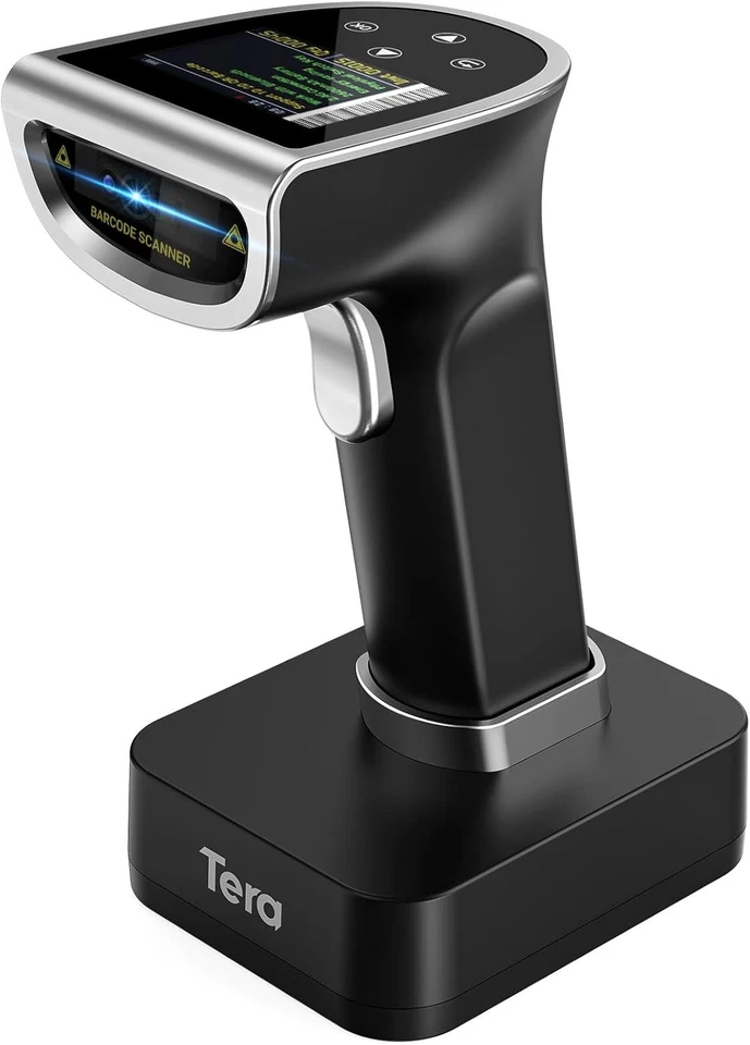 Tera Barcode Scanner Wireless with Screen: Pro Version 1D 2D QR with Digital
