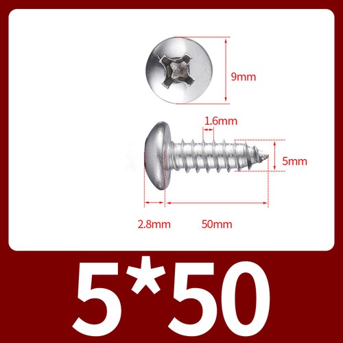 M2 M3 M4 M5-M8 Round Pan Head Phillips Self Tapping Screws A4 Stainless Steel - Picture 62 of 74