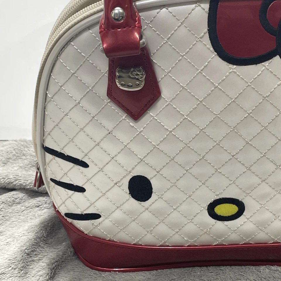 Bolso de Mano Hello Kitty Loungefly Sanrio Dome Cuero Acolchado Rojo Blanco 2013 ENVÍO E Foto 2 de 4