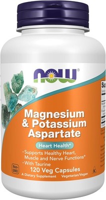 NOW FOODS, MAGNESIUM & POTASSIUM ASPARTATE 120 Veg. Kapseln SUPER PREIS