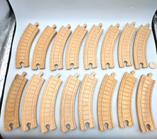 Thomas Tank  Friends Wooden Railway Long Curve Train Track Lot x16 Clickity