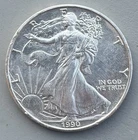 Headline: 1990 American Silver Eagle - 1 oz .999 Fine Silver Dollar - Vintage