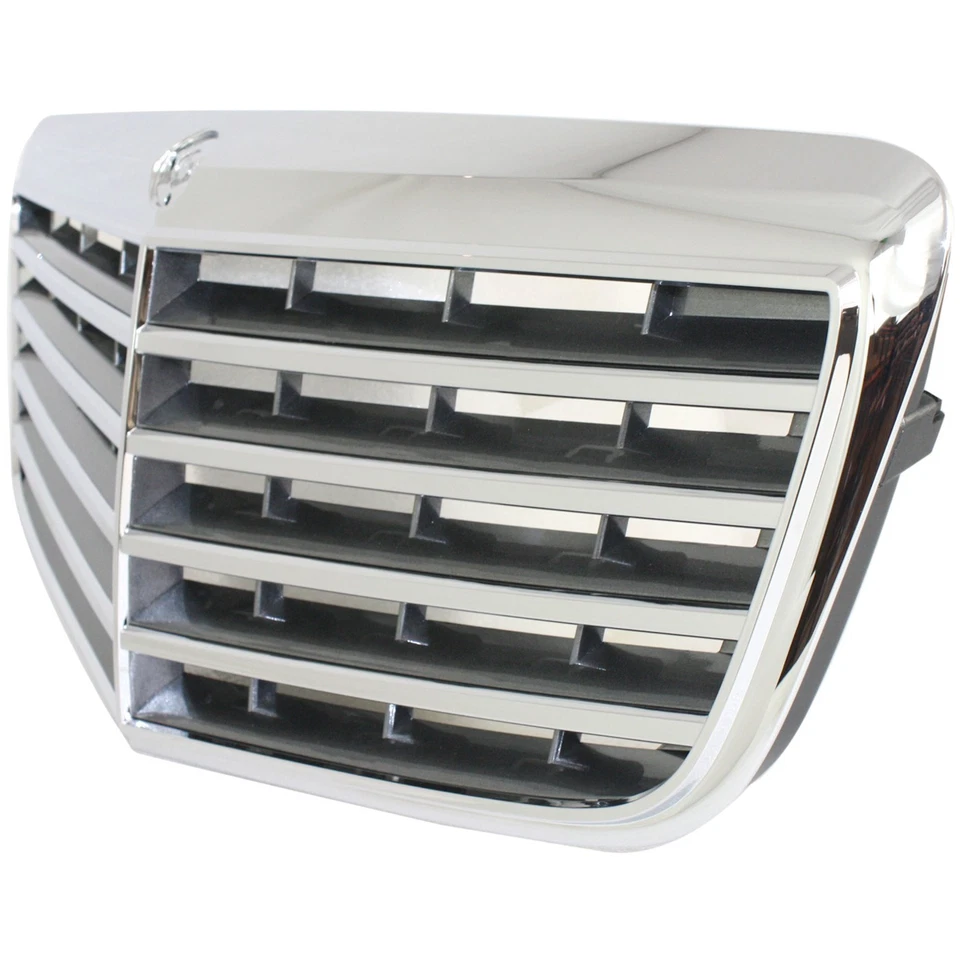 Rejilla para Mercedes Benz E350 E550 2007-2009 carcasa cromada con inserción de plástico gris Foto 2 de 4