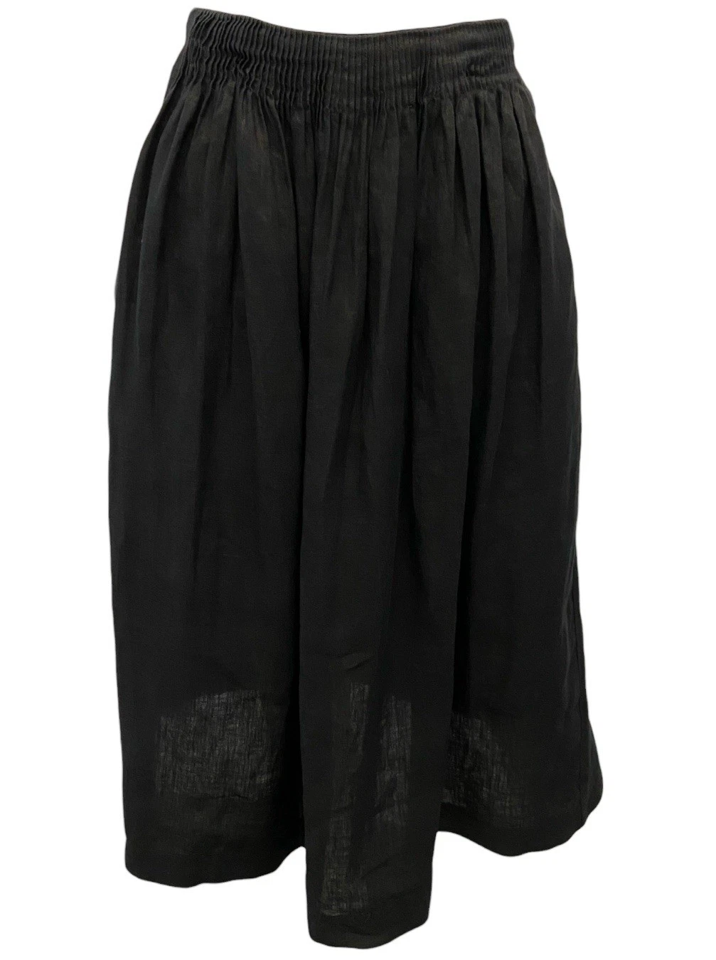 Nique Black Linen Pleated Midi Skirt Women’s Size US 6