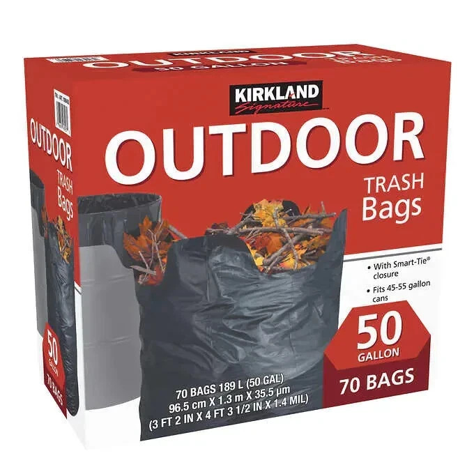Kirkland Signature Outdoor Trash Bags 50 Gallon 70 CT.