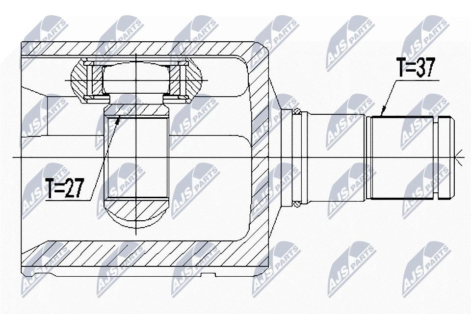 NTY CV Joint Drive Shaft Kit NPW-WW-128 for VW, Front Left, 154 mm