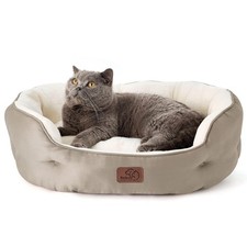 Bedsure Small Dog Bed Washable,Round Cat Beds for Indoor Cats,25in Camel