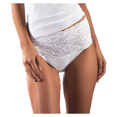 Nina von C. Damen Taillenslip mit Spitze Fine Cotton Unterhose Baumwolle - Bild 1 von 2