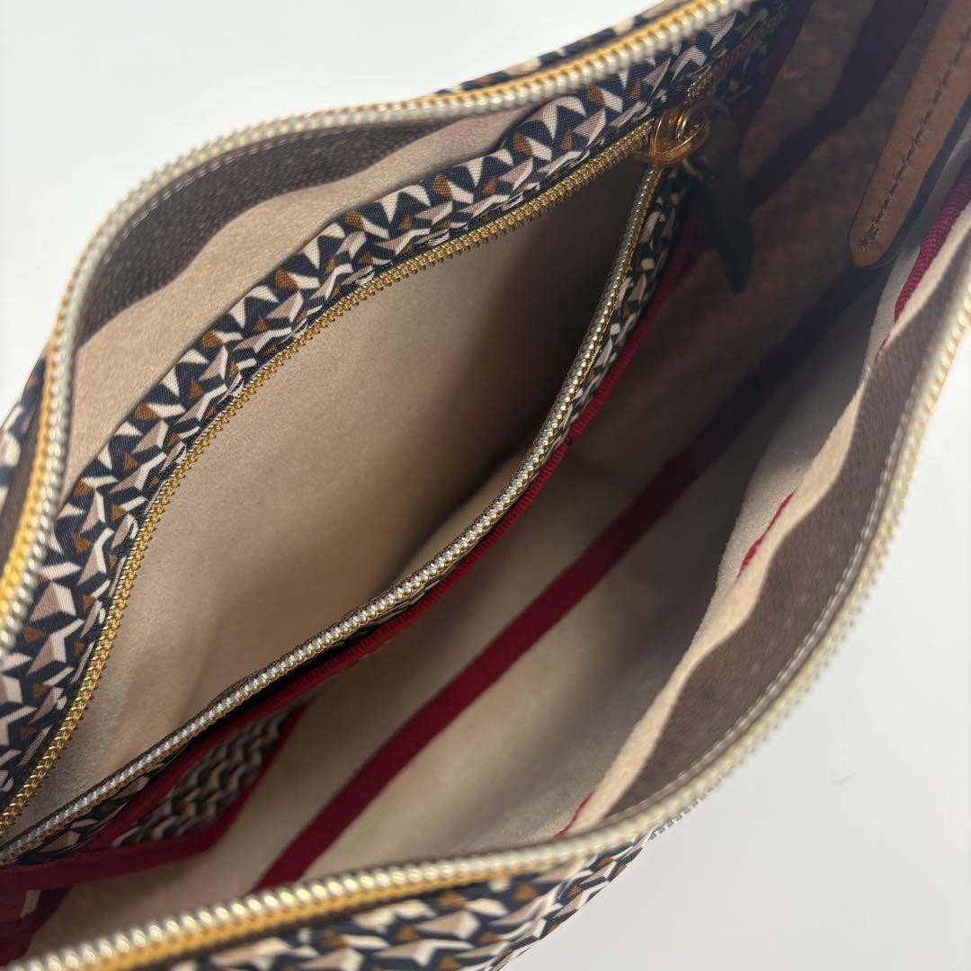 Roberta Pieri Brown Geometric Pattern Shoulder Ba… - image 24