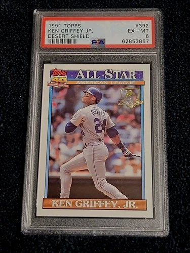 1991 Topps Desert Shield Ken Griffey Jr. #392 - PSA 6 - Seattle Mariners HOF