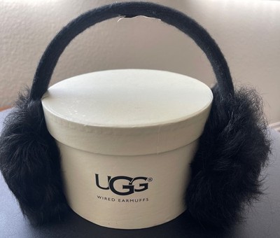 UGG Wired Earmuffs Black Toscana Fur Black Band