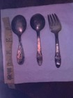 1847 Rogers Bros Silverplate Floral Flatware Set, 2 Spoons & 1 Fork — photo 4