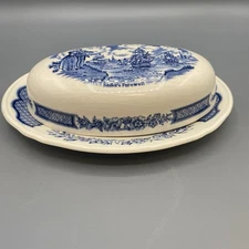 Fair Winds Staffordshire Sailors Farewell Covered Butter Dish Alfred Meakin
