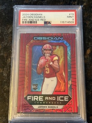 Panini 2024 Obsidian Jayden Daniels Fire and Ice Red #19 /75 PSA 9 RC LOW POP