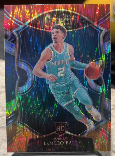 LaMelo Ball 2020-21 Select Red White Orange Shimmer Concourse Rookie Card #63 RC