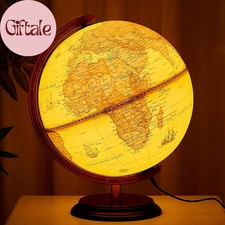 13'' Illuminated World Globe for Adults 720°/360° Rotation Rewritable Light up G