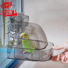 Bird Bath Cage, Cleaning Pet Supplies Cockatiel Bird Clear Bathtub with Bottom D