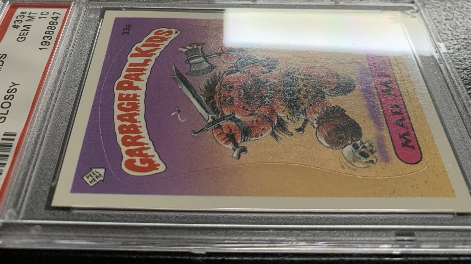 1985 Garbage Pail Kids OS1 Mad Mike 33a PSA 10 GEM MINT-RARE GLOSSY CARD!! TWT view 6