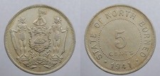 BRITISH NORTH BORNEO 1941-H 5 Cents #WC106361