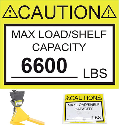 Pallet Rack Capacity Labels 3×4 Inch Caution MAX Load/Shelf LBS Warning Stickers