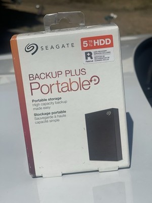 New Seagate 5TB Backup Plus External Portable Drive USB 3.0, Black