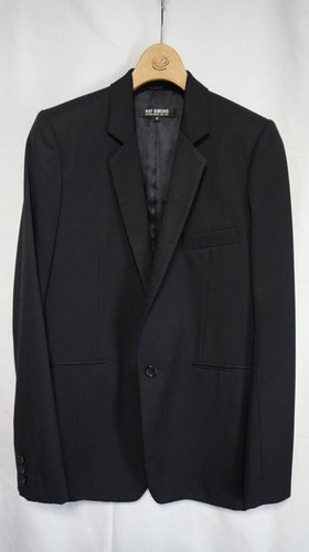 Raf Simons, Vintage 2005-2006 Raf Simons Wool Gabardine Jacket Size 46 Black Length 74cm