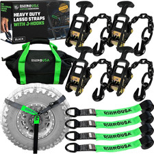 Car Hauler Tie Down Straps 4-pack - 2inx8ft Lasso With J Hooks Car Hauler Tie Down Straps 4-pack - 2inx8ft Lasso With J Hooks