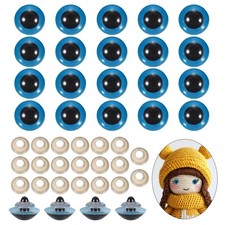 28mm Safety Eyes, 20Pcs Realistic Doll Crocheting Safety Eyes Blue