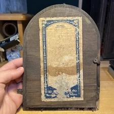 Antique Remey E. Ingraham Mantle Clock Wood Hinged Back door Part Labeled Paper