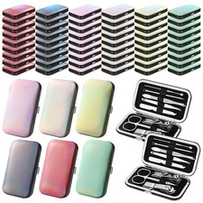 60 Pack Manicure Set Bulk Gifts Stainless Steel Nail Clipper Set with Case 8 ...